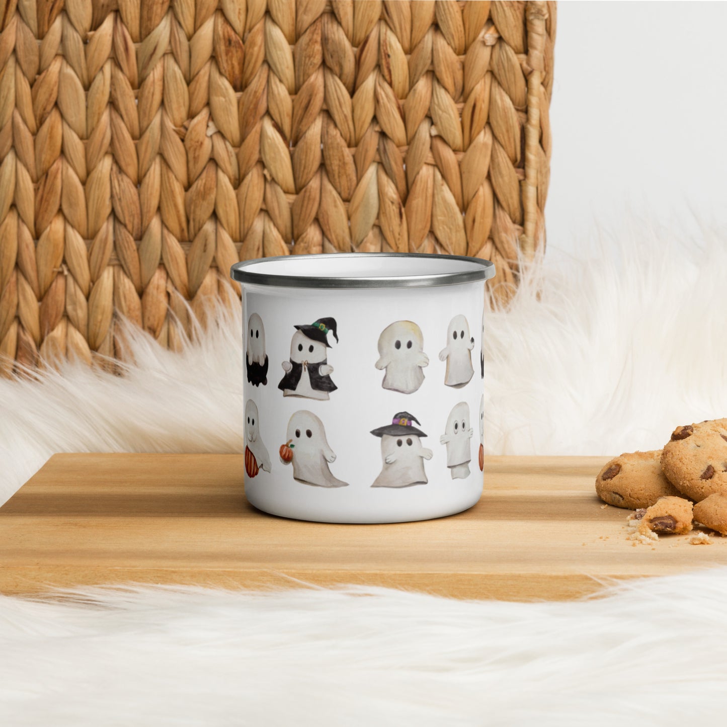 Cute Ghosts Enamel Mug