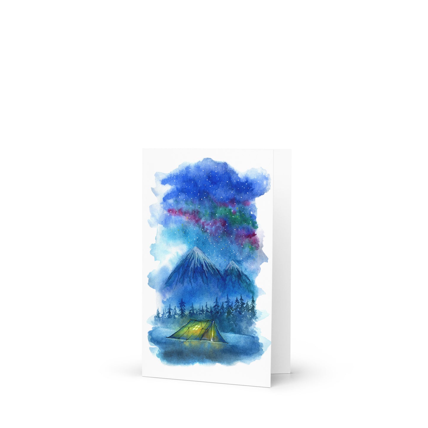 Watercolor Camping Greeting card - 4in x 6in - card with envelope - stationery - cute cards - quality cards - gift