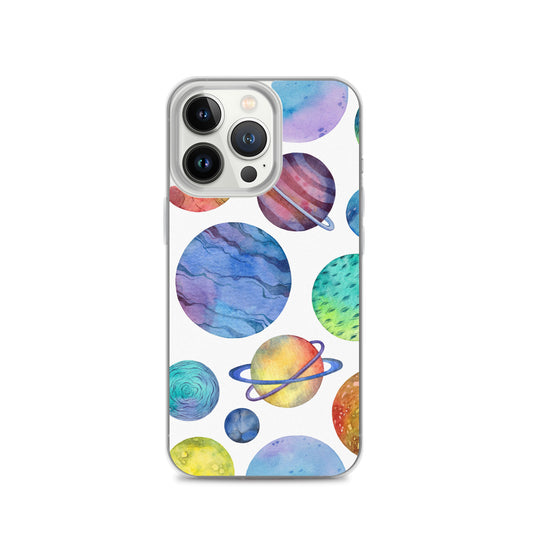Space Watercolor Planets iPhone Case