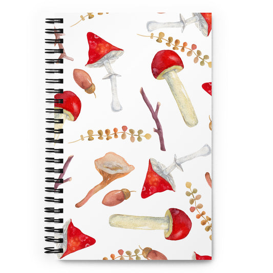 Mushrooms Toadstool Spiral notebook
